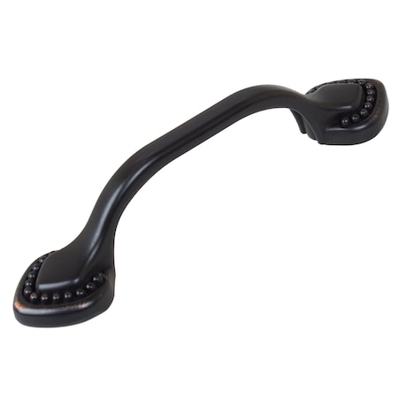 Gliderite Hardware 3 in. Center to Center  Oil Rubbed Bronze Beaded Spade Cabinet Pull - 4354-ORB, 10PK 4354-ORB-10